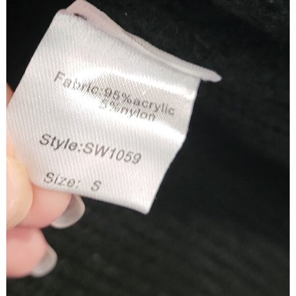 E by Elan Black Knit Sweater Blouse S Sheer Back Panel Zipper Detail EUC - Picture 8 of 8